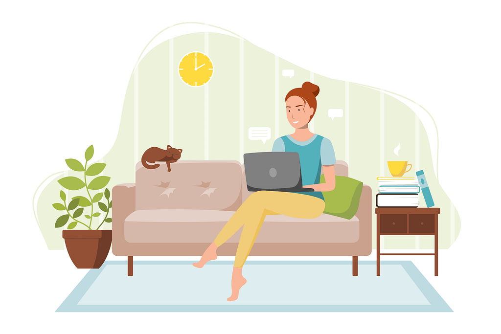 A woman on a sofa researching: are Will writers as good as solicitors?