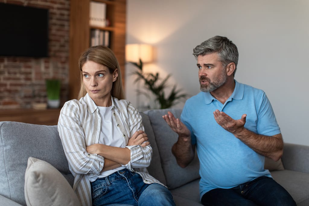 Couple arguing about contesting a will