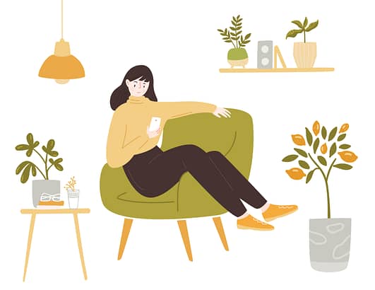Woman chilling looking into Will writers